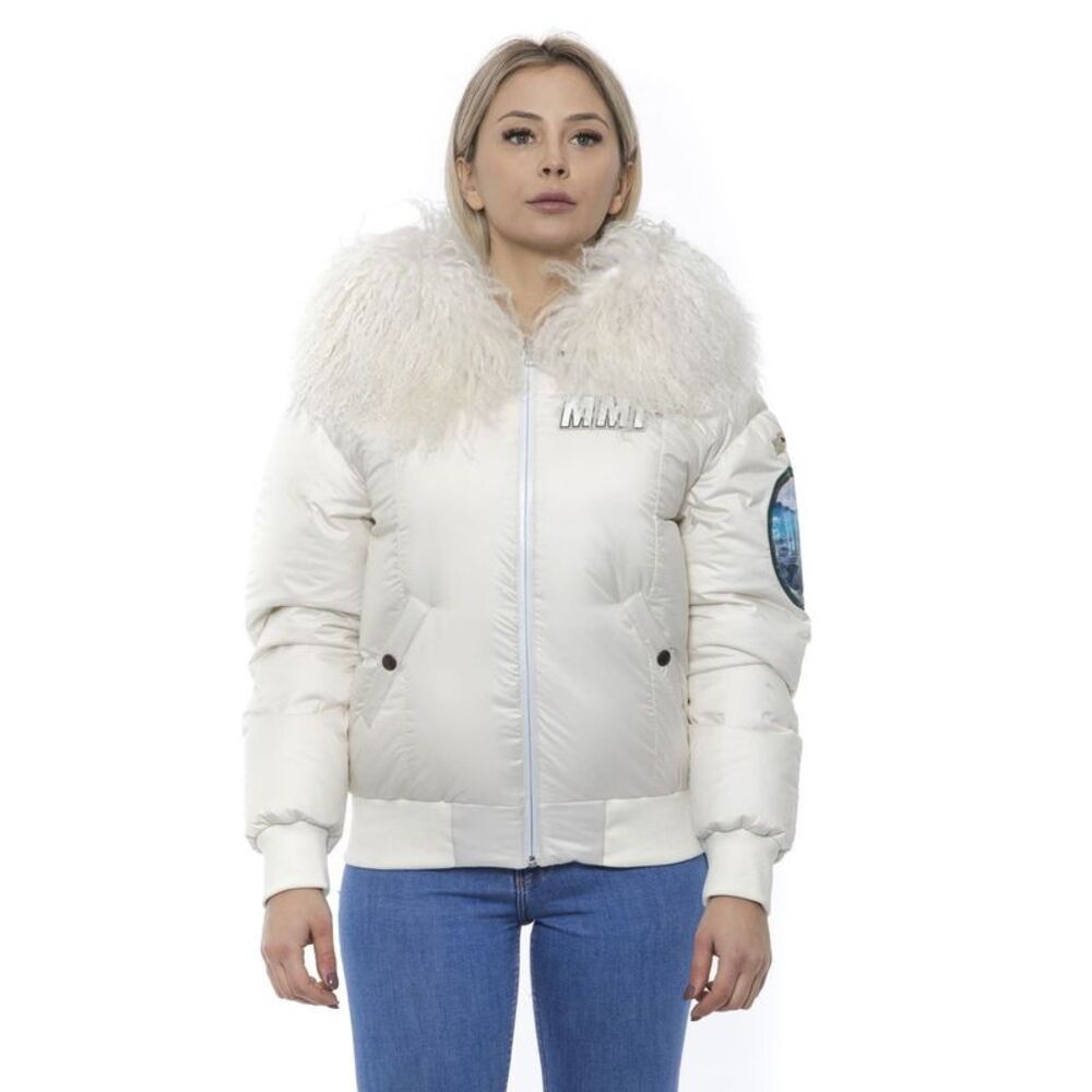 Mr&Mrs Italy White Polyester Women Bomber Women's Jacket